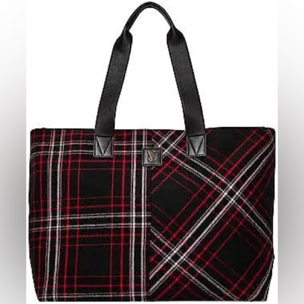 NWT Victoria’s Secret Large Plaid Tote